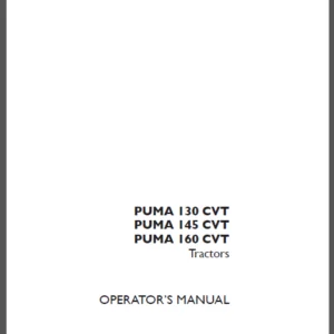 Case IH Tractor PUMA 130 CVT 145 CVT 160 CVT Operator's Manual - PDF DOWNLOAD