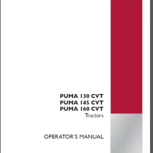 Case IH Tractor PUMA 130,145,160 CVT Operator's Manual - PDF DOWNLOAD