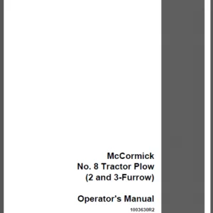 Case IH Tractor Plow 2 and 3 furrow McCormick No 8 Operator's Manual Owner's Manual - PDF DOWNLOAD