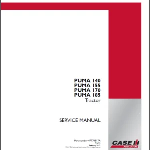 Case IH Tractor Puma 140, Puma 155, Puma 170, Puma 185 Service Manual - PDF DOWNLOAD