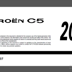 Citroen C5 2000 Service Workshop Repair Manual - Pdf Download