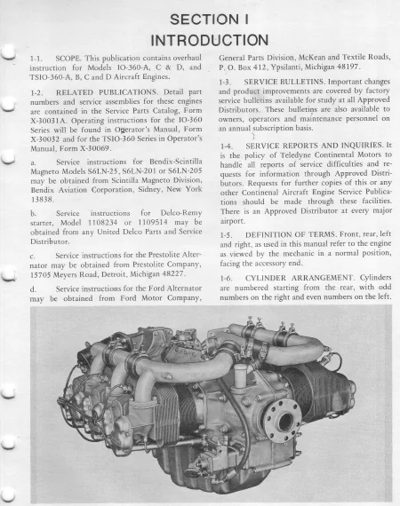 Continentel Io 360 Tsio 360 Series Aircraft Engine Overhaul Part Manual - Download - Image 3
