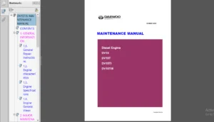 Daewoo Doosan Dv15 Dv15t Dv15ti Dv15tis Diesel Engine Operation Maintenance Manual - PDF DOWNLOAD