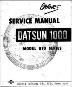 Datsun 1000 Model B10 Series Service Repair Manual PDF DOWNLOAD