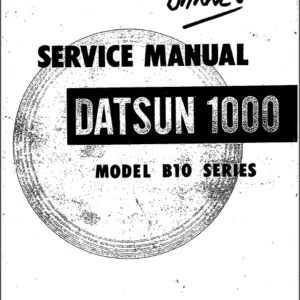 Datsun 1000 Model B10 Series Service Repair Manual PDF DOWNLOAD