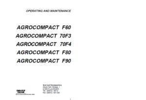 Deutz Fahr Agrocompact 70f3 70f4 F60 F80 F90 User Owner Manual - PDF DOWNLOAD