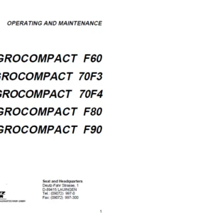 Deutz Fahr Agrocompact 70f3 70f4 F60 F80 F90 User Owner Manual - PDF DOWNLOAD