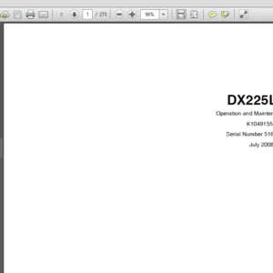 Doosan Dx225lca Crawler Excavator Operation Maintenance Manual - PDF DOWNLOAD