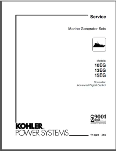 Kohler Generator 10eg 13eg 15eg  Service Manual - PDF DOWNLOAD