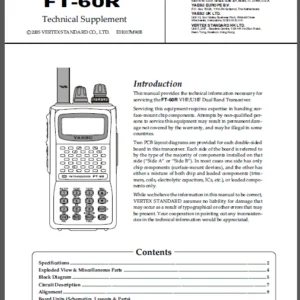 Download Vertex Yaesu Ft 60r Service Repair Manual - PDF DOWNLOAD