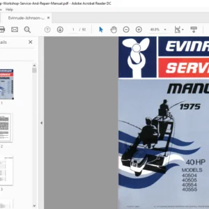 Johnson Evinrude 40 Hp Workshop Service Repair Manual - PDF Download