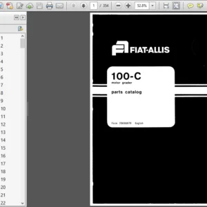 Fiat Allis 100c Motor Grader Parts Manual - DOWNLOAD