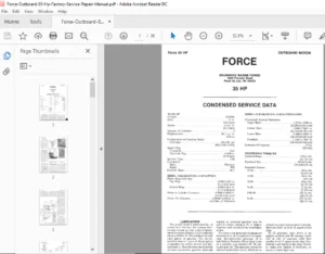 Force Outboard 85 Hp Factory Service Repair Manual - PDF Download