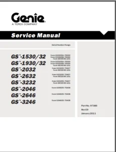 Genie Gs 1530 32 Gs 1930 32 Gs 2032 Gs 2632 Gs 2046 Gs 2646 Gs 3246 Workshop Service Repair Manual - PDF DOWNLOAD