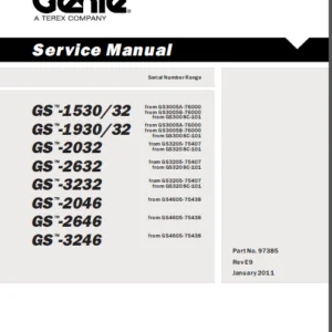 Genie Gs 1530 32 Gs 1930 32 Gs 2032 Gs 2632 Gs 2046 Gs 2646 Gs 3246 Workshop Service Repair Manual - PDF DOWNLOAD