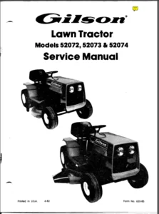 Gilson Wards Lawn Tractor Service Maintenance Manual - DOWNLOAD