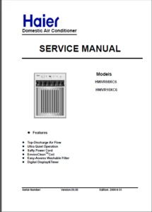 Haier Hwvr08xc6 Hwvr10xc6 Air Conditioner Repair Manual - DOWNLOAD