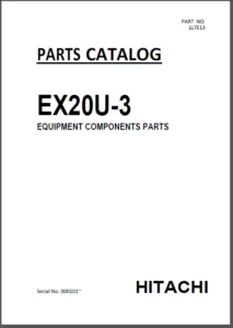 Hitachi Ex20u 3 Excavator Equipment Components Parts Catalog Manual Serial No 000101 And Up - Download