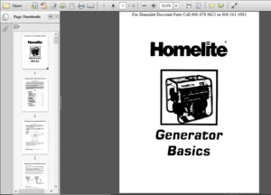 Homelite Generator Basics Service Repair Manual - PDF DOWNLOAD