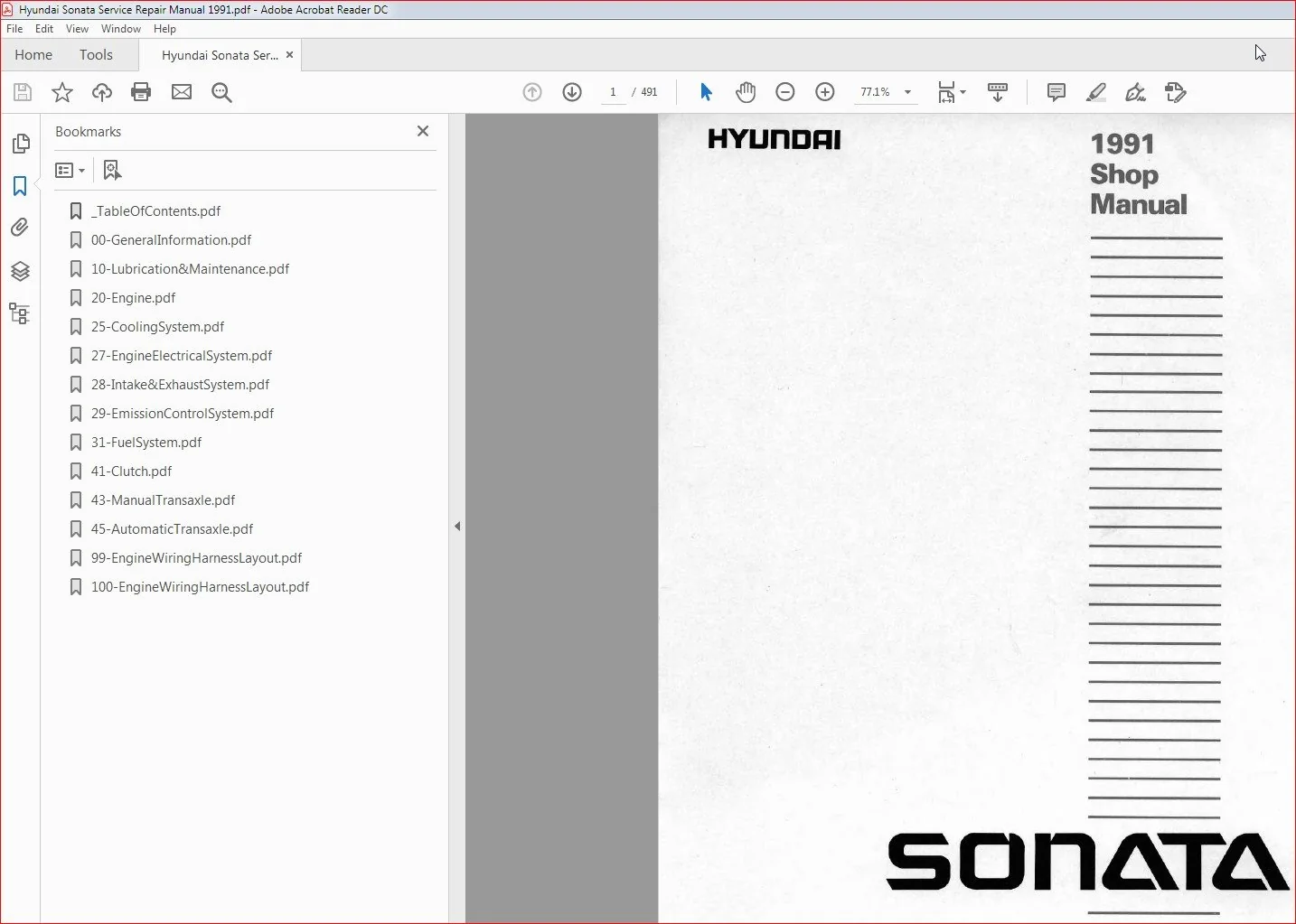 Hyundai Sonata Service Repair Manual 1991 - DOWNLOAD - Image 2