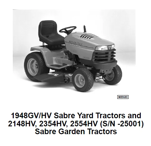 John Deere Sabre Yard Garden Tractors 1948gv Hv 2148hv 2354hv 2554hv  Technical Service Manual - Download - Image 4