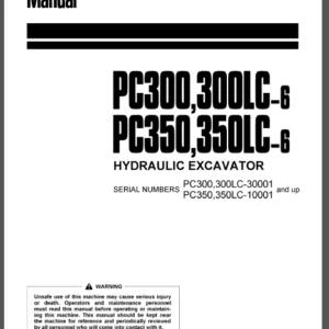 Komatsu Pc300 6 S N 30001 Up Pc350 PDF DOWNLOAD