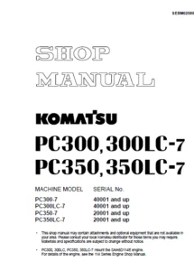 Komatsu Pc300 7 Pc350 7 Operation Maintenance Manual - Download