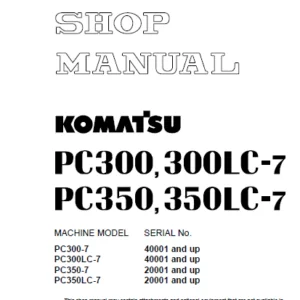 Komatsu Pc300 7 Pc350 7 Operation Maintenance Manual - Download