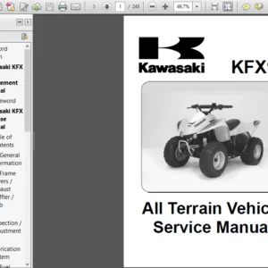 Kawasaki Kfx 90 Service Manual Repair 2007 - 2009 Kfx90 - DOWNLOAD