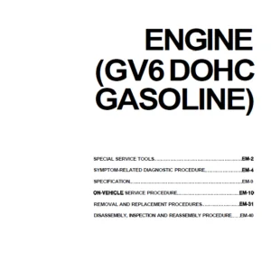 Kia Engine Gv6 Dohc Gasoline Petrol Workshop Manual - DOWNLOAD