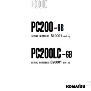 Komatsu Pc200 6b Pc200lc 6b Hydraulic Excavator Parts Book - DOWNLOAD