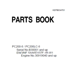 Komatsu Pc200 8 Parts List  - PDF DOWNLOAD