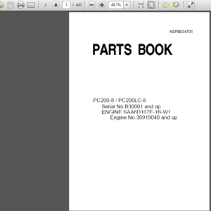 Komatsu Pc200-8 Pc200lc-8 Hydraulic Excavator Parts Book - DOWNLOAD