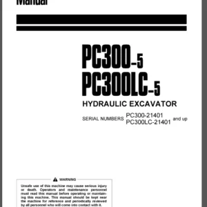 Komatsu Pc300-5 And Pc300lc-5 Operation And Maintenance Manual - PDF DOWNLOAD