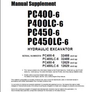 Komatsu Pc400 6 Pc400lc 6 Pc450 6 Pc450lc 6 Suplement - pdf download