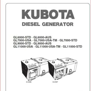Kubota Diesel Engine Generator Operators Manual - Download