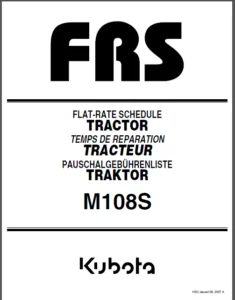 Kubota M108s Tractor Flat rate Schedule Illustrated Master Parts Manual - Download