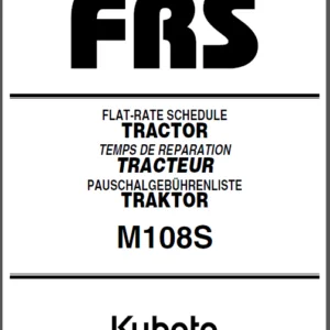 Kubota M108s Tractor Flat rate Schedule Illustrated Master Parts Manual - Download