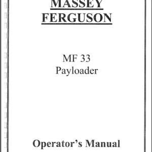 Massey Ferguson Mf 33 Payloader Operator Manual - DOWNLOAD