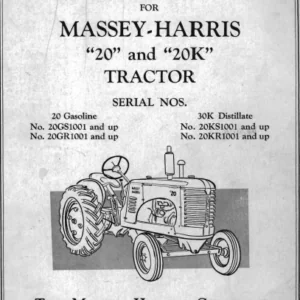 Massey Harris 20 And 20k Tractor Parts Manual 690015m - DOWNLOAD