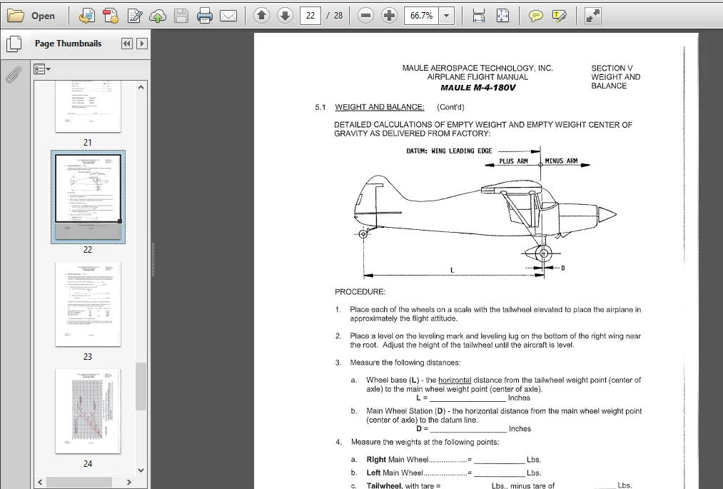 Maule 4 180v Aircraft Flight Manual - DOWNLOAD - Image 3