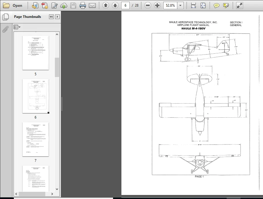 Maule 4 180v Aircraft Flight Manual - DOWNLOAD - Image 4