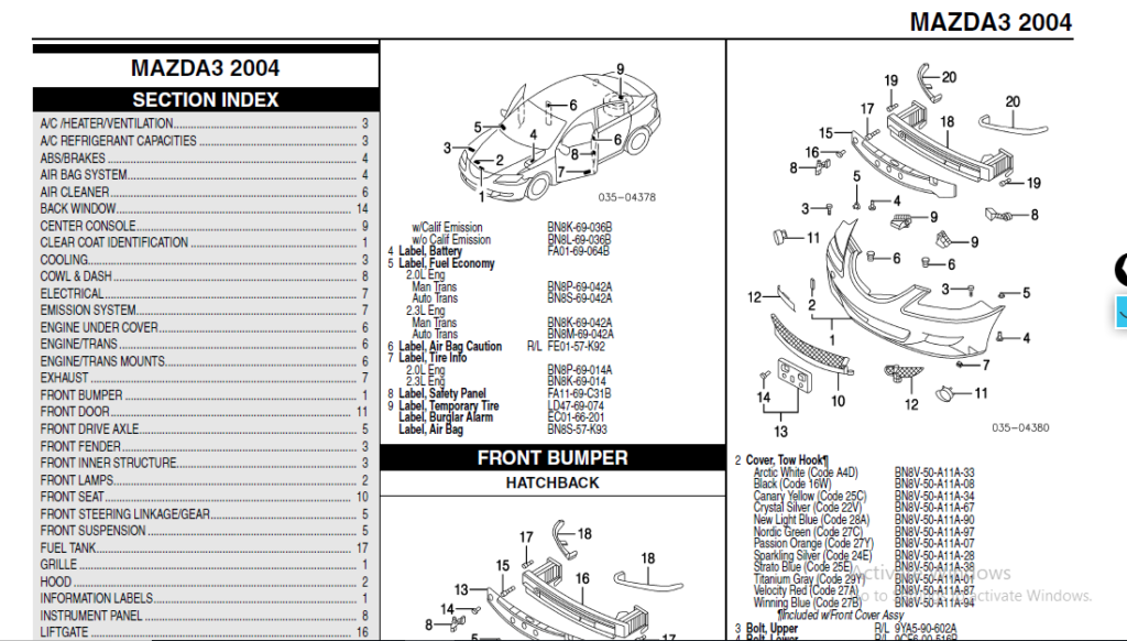 Mazda 3 Parts Manual Catalog 2004 - DOWNLOAD ~ HeyDownloads - Manual