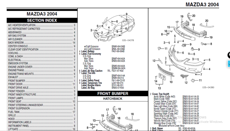 Mazda 3 Parts Manual Catalog 2004  DOWNLOAD  HeyDownloads  Manual