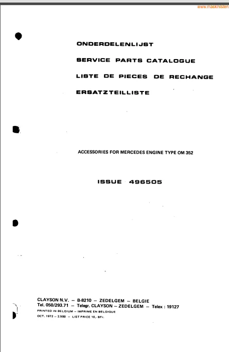 Mercedes benz Om352 Engine Service Parts Catalogue Manual Epc PDF Download - Image 2