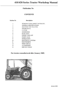 Massey Ferguson 410 420 Workshop Service Manual
