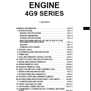 Mitsubishi 4G9 ENGINE 4G92 4G93 4G94 Lancer Carisma Pajero Galant Space Star Space Runner either with MIVEC GDI SOHC DOHC - PDF DOWNLOAD