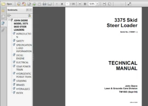 JOHN DEERE MODEL 3375 SKID STEER LOADERS Repair Manual- PDF DOWNLOAD
