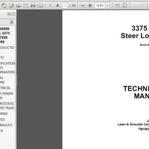 JOHN DEERE MODEL 3375 SKID STEER LOADERS Repair Manual- PDF DOWNLOAD