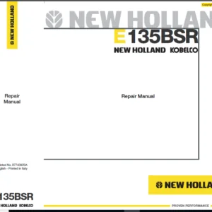 New Holland Hydraulic Excavator sE135BSR 87743920A Service Manual - PDF DOWNLOAD
